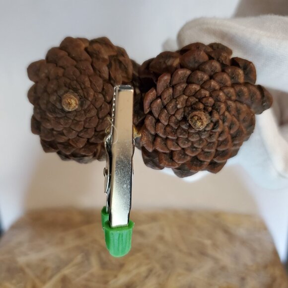 Natural Unscented Wooded Pinecone Clip Ornaments – Holiday Décor – Set of (2) - Picture 4 of 6